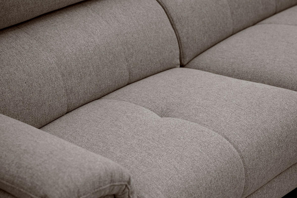 RELAXSOFA MATERA 3-Sitzer mit 2 Relaxfunktionen, taupe - Taupe/Schwarz, Holzwerkstoff/Textil (212/82/103cm) - Courtois Laville