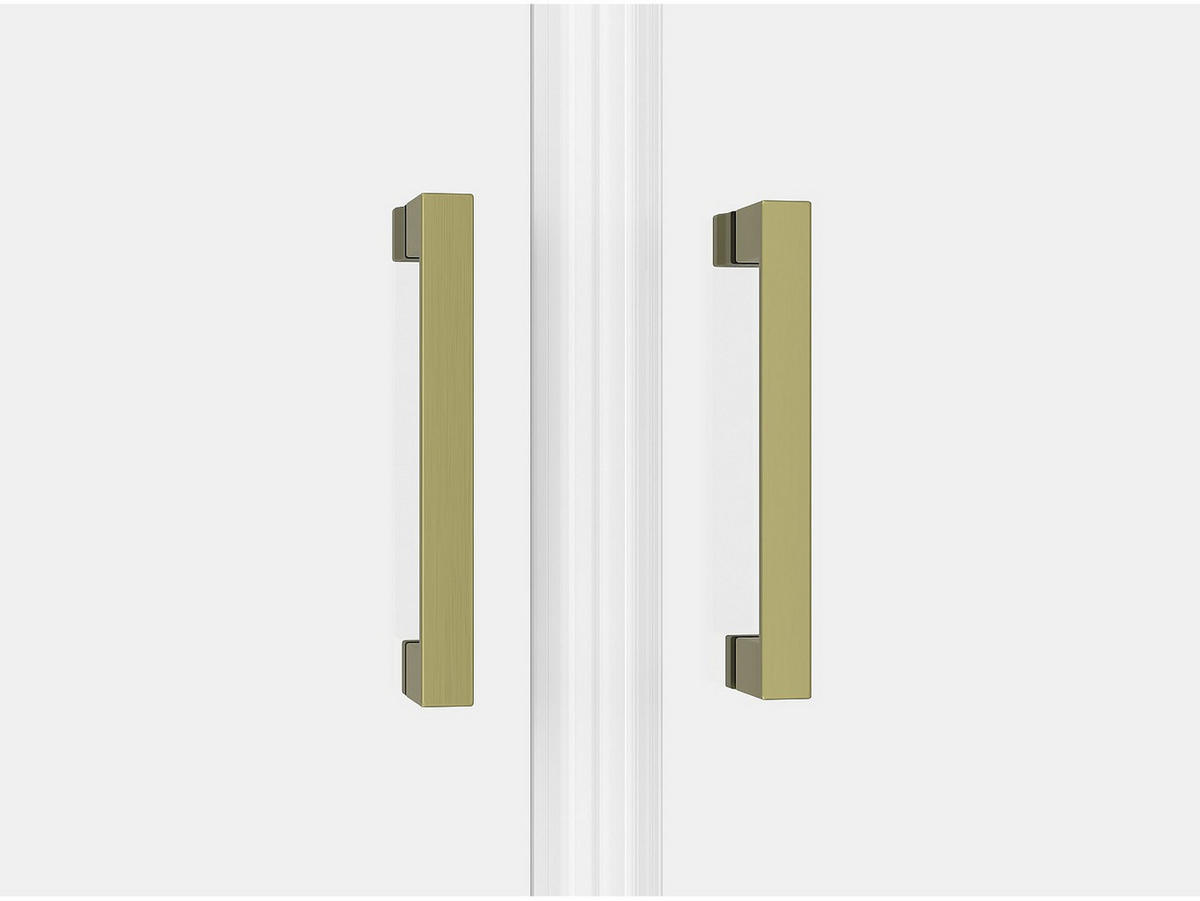 DUSCHTÜR - 80cm x 1.92cm - Aluminium - goldfarben - SARASOTA - Goldfarben, Metall (80/195cm) - Vente-Unique