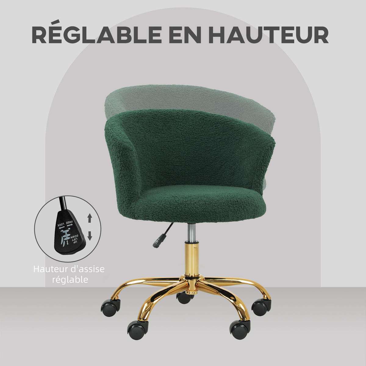 DREHSTUHL DE-11762 ergonomisch höhenverstellbar Grün - Grün, Textil (56/76/58cm) - ComfortXL