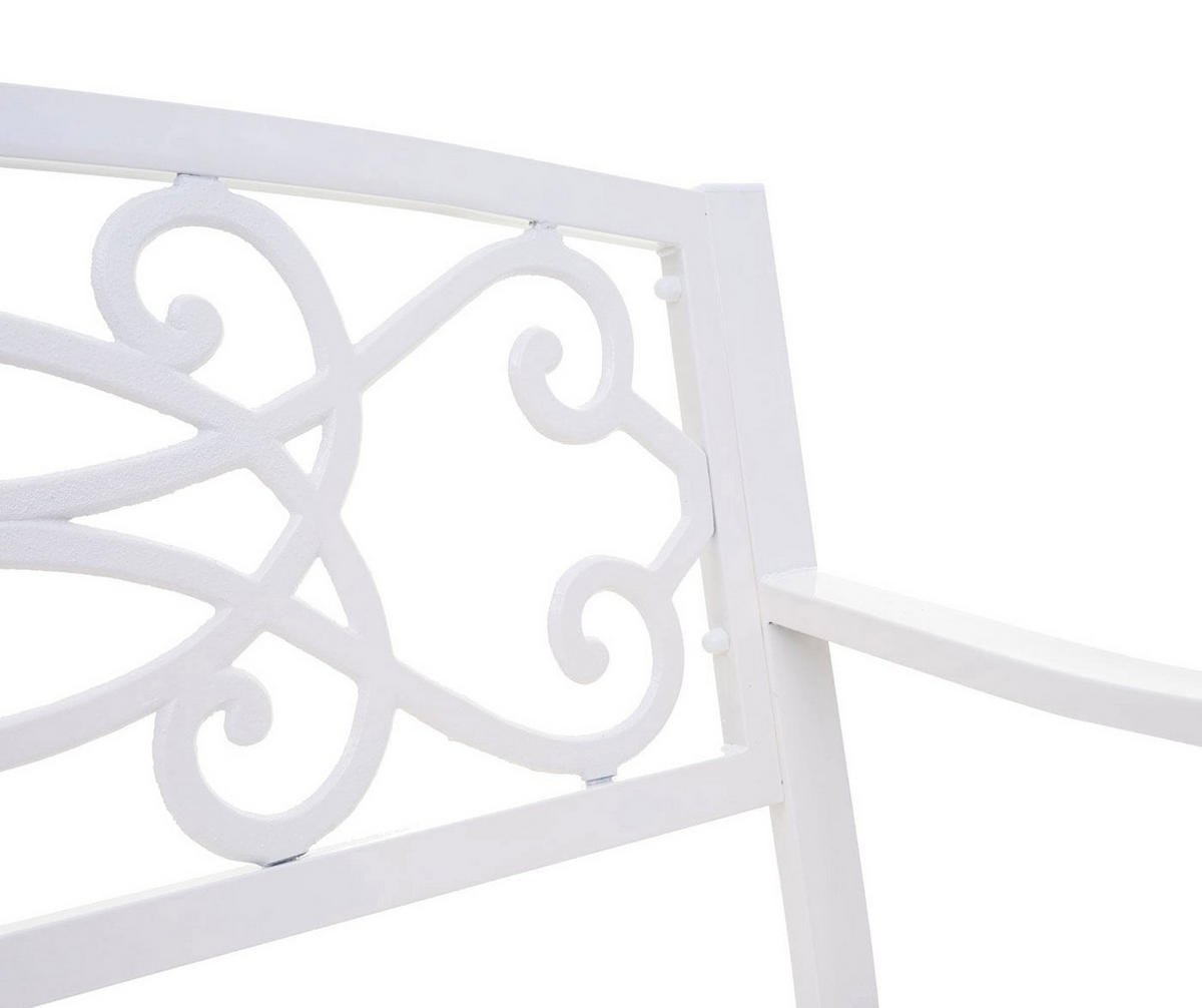 GARTENBANK 87x127x58cm Weiß 2-Sitzer - Weiß, Metall (127/87/58cm) - PROREGAL