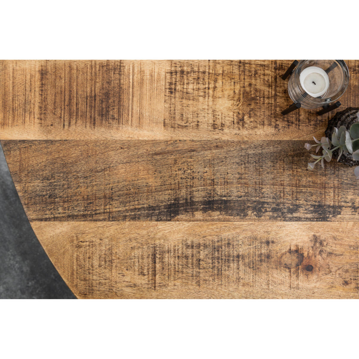 ESSTISCH IRON CRAFT Mangoholz rund Natur 120cm - Braun, Holz (120/120/76cm) - riess-ambiente