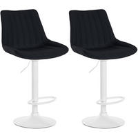 BARHOCKER 2er Set Tolor Stoff weiß schwarz - Schwarz/Weiß, Textil/Metall (49.5/112/50cm) - TPFLiving