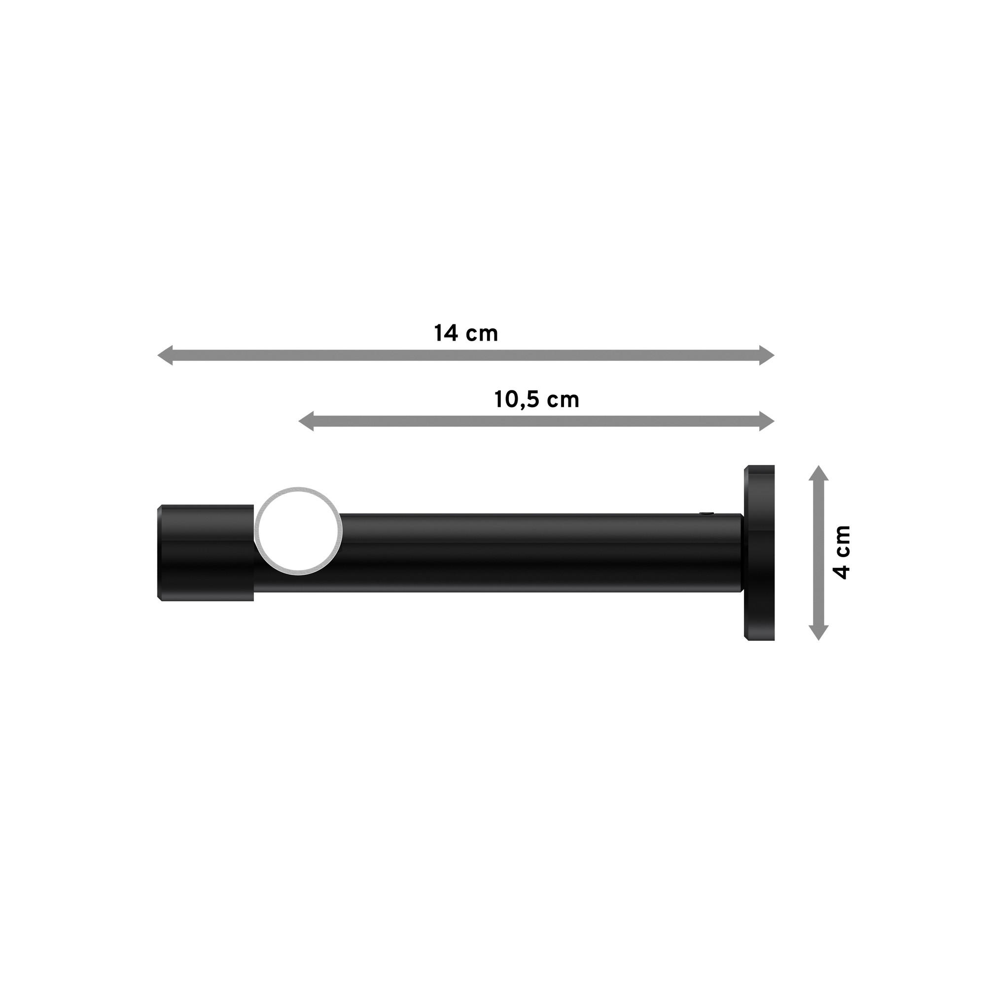 GARDINENSTANGEN-SET Prestige Santo 140 cm, 1-läufig (ohne Ringe), 20 mm Ø Schwarz - Schwarz, Metall (140cm) - INTERDECO
