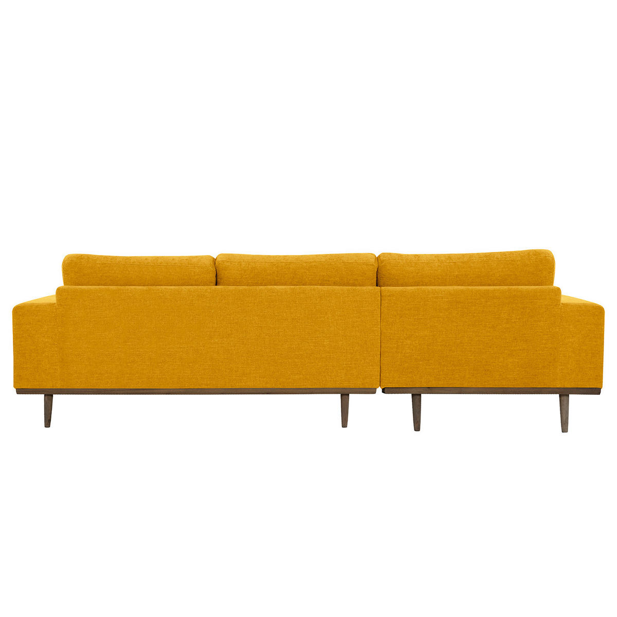 ECKSOFA mit Longchair - Eichefarben/Gelb, Eichenholz/Textil (281/153cm) - home24