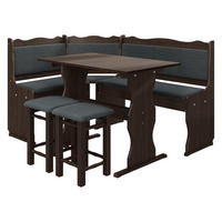 ECKBANKGRUPPE Mini - Dunkelgrau/Nussbaumfarben, Holz (145/87/105cm) - MIRJAN24