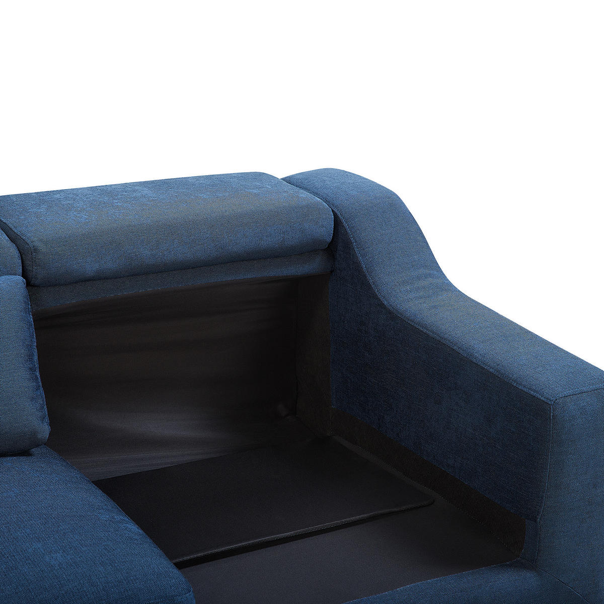 ECKSOFA Polsterbezug Marineblau Glosli - Hellblau, Textil (220/157cm) - Beliani