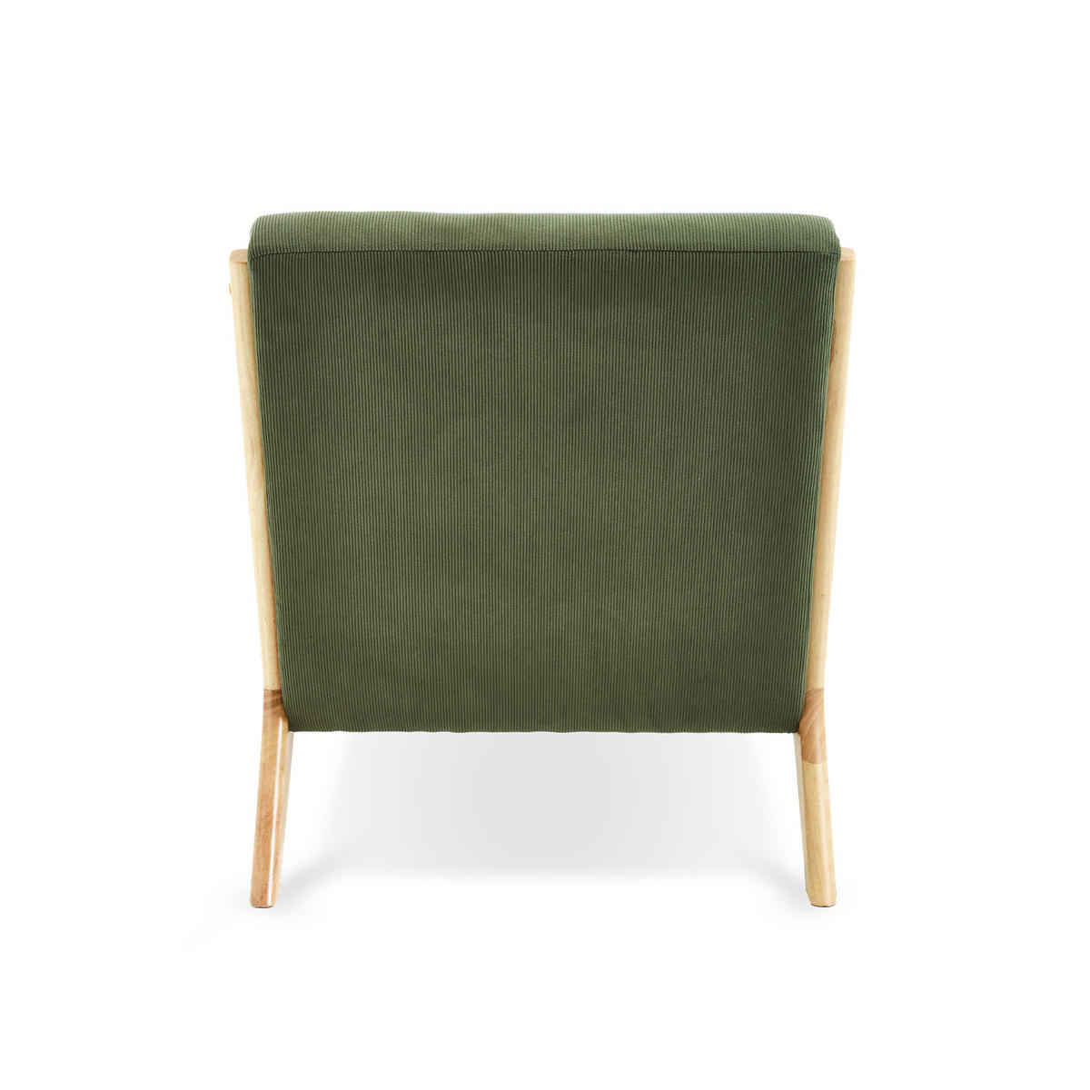 VINTAGE-SESSEL Marie aus skandinavischem Cord und Holz in Khaki - Akaziefarben/Grün, Holz/Textil (65/74/84cm) - Sicaan