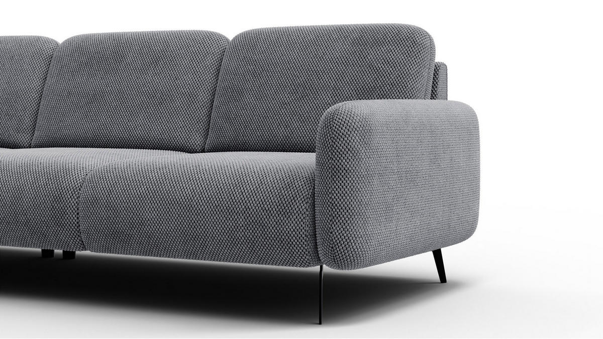 ECKSOFA FEBE 5-Sitzer links, grau - Schwarz/Grau, Holz/Textil (271/190cm) - Courtois Laville