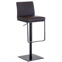 BARHOCKER Carin Kunstleder Braun Schwarz - Braun, Leder/Metall (42/86/44cm) - DELUKE