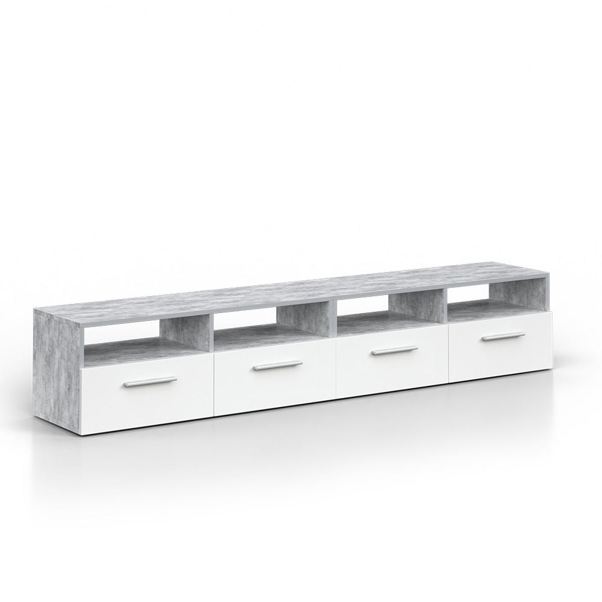LOWBOARD Diego Beton 190 x 38 cm - Grau, Holzwerkstoff (190/38/33.2cm) - Vicco