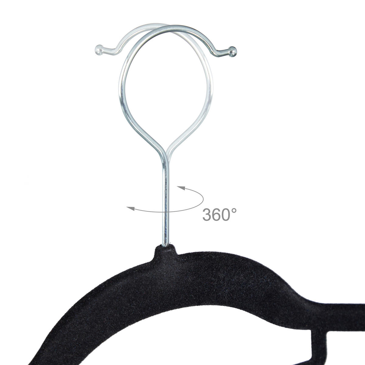 20XVEŠIAK na šaty - čierna, kov/textil (41.5/22.5/0.5cm) - Relaxdays