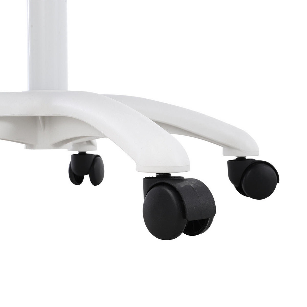 BÜROSTUHL Höhenverstellbar 360°-Drehbar Armlehnen Rollen Grau - Weiß/Grau, Kunststoff (60/101/45cm) - Livingandhome