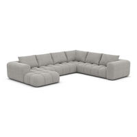 WOHNLANDSCHAFT Casaluna U-Form Hellgrau Strukturstoff - Hellgrau, Kunststoff (338/88/267cm)