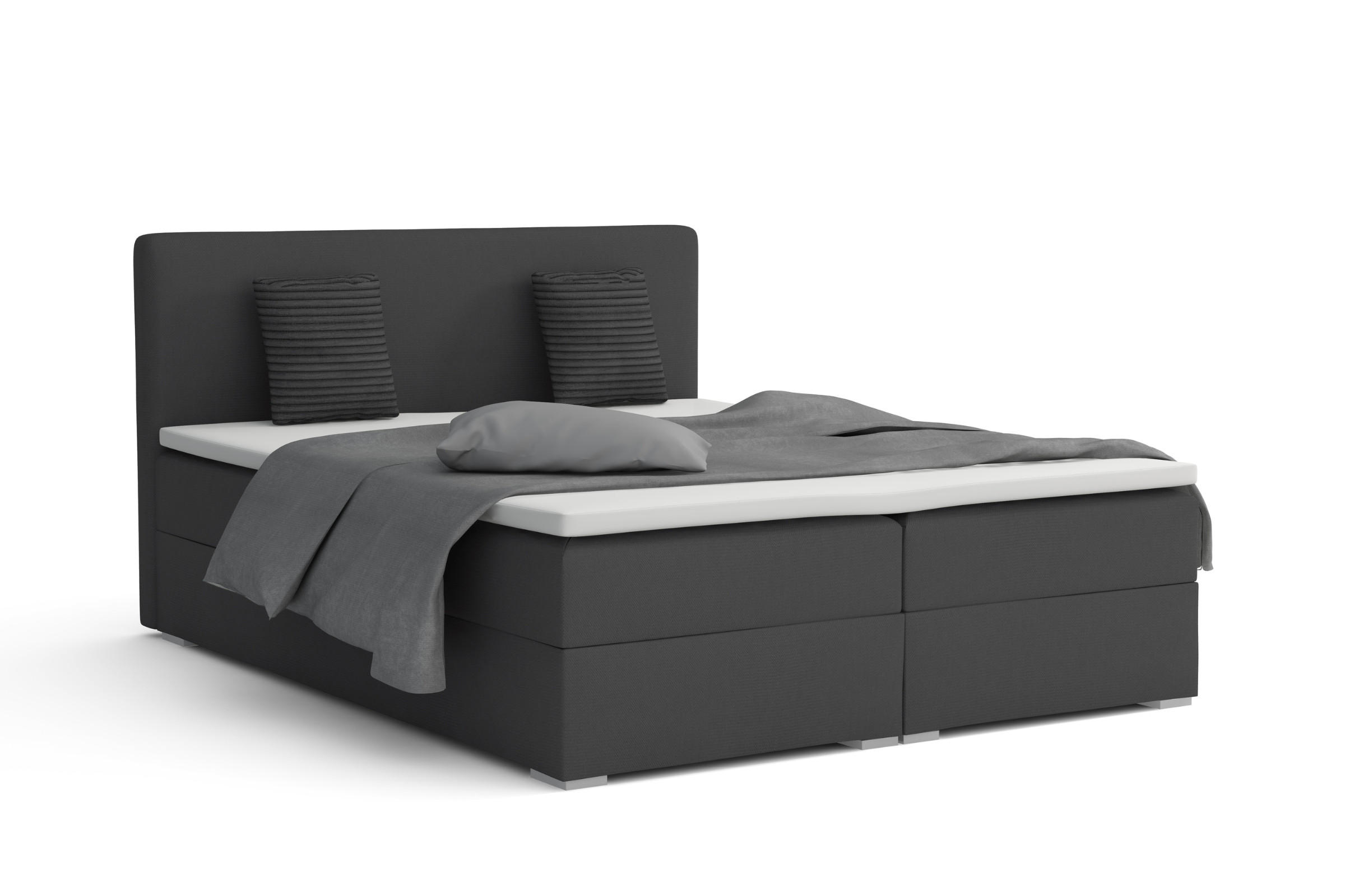 Deine Möbel 24 Boxbett Anthrazit 180x200 cm