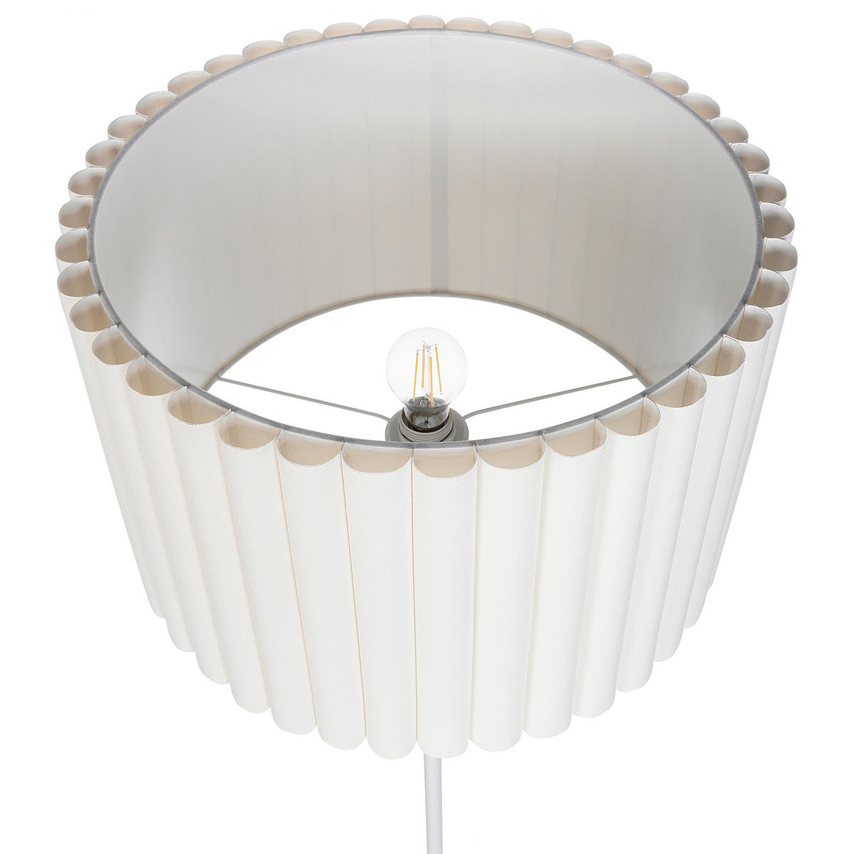 STEHLAMPE Beige Lourens - Beige/Weiß, Metall (46/46/154cm) - Beliani