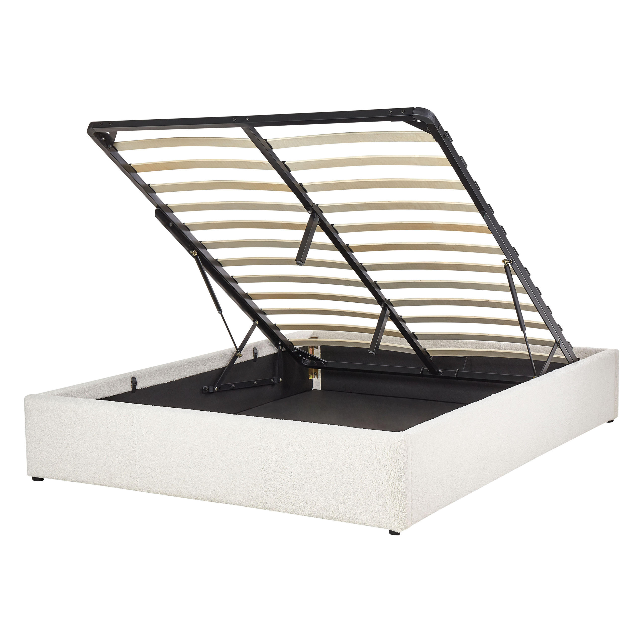 OTTOMANE-BETT 140/200 cm Weiß Dinan - Weiß, Textil (140/200cm) - Beliani