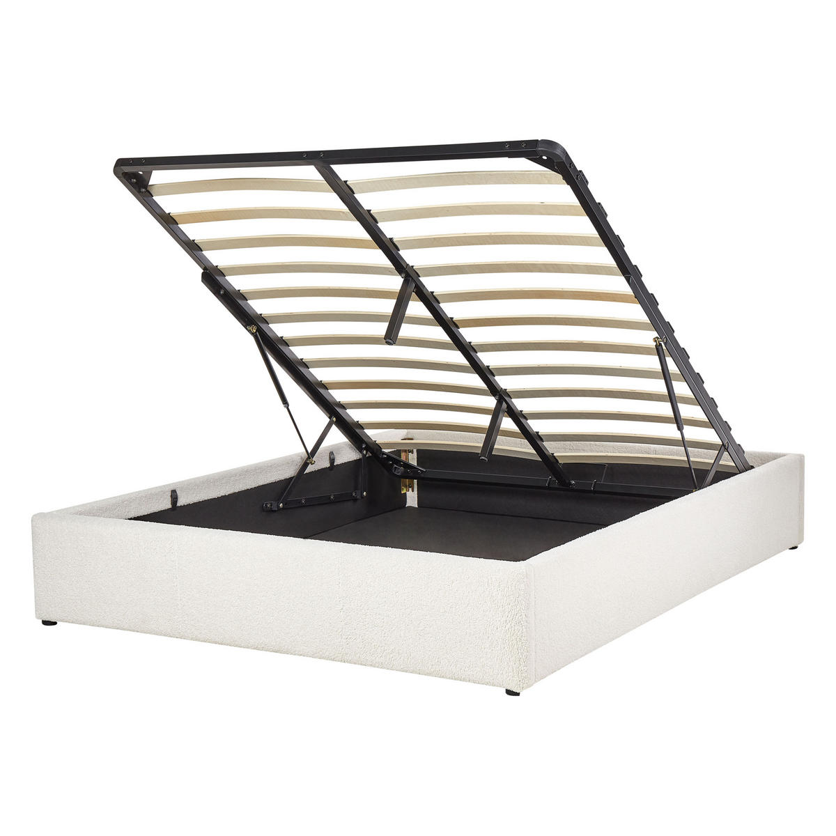 OTTOMANE-BETT 140/200 cm Weiß Dinan - Weiß, Textil (140/200cm) - Beliani