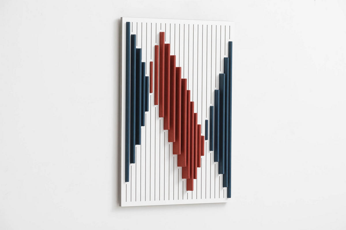 HOLZBILD Rot 47/60 cm - Rot/Weiß, Holz (4.25/60cm) - KUNSTLOFT