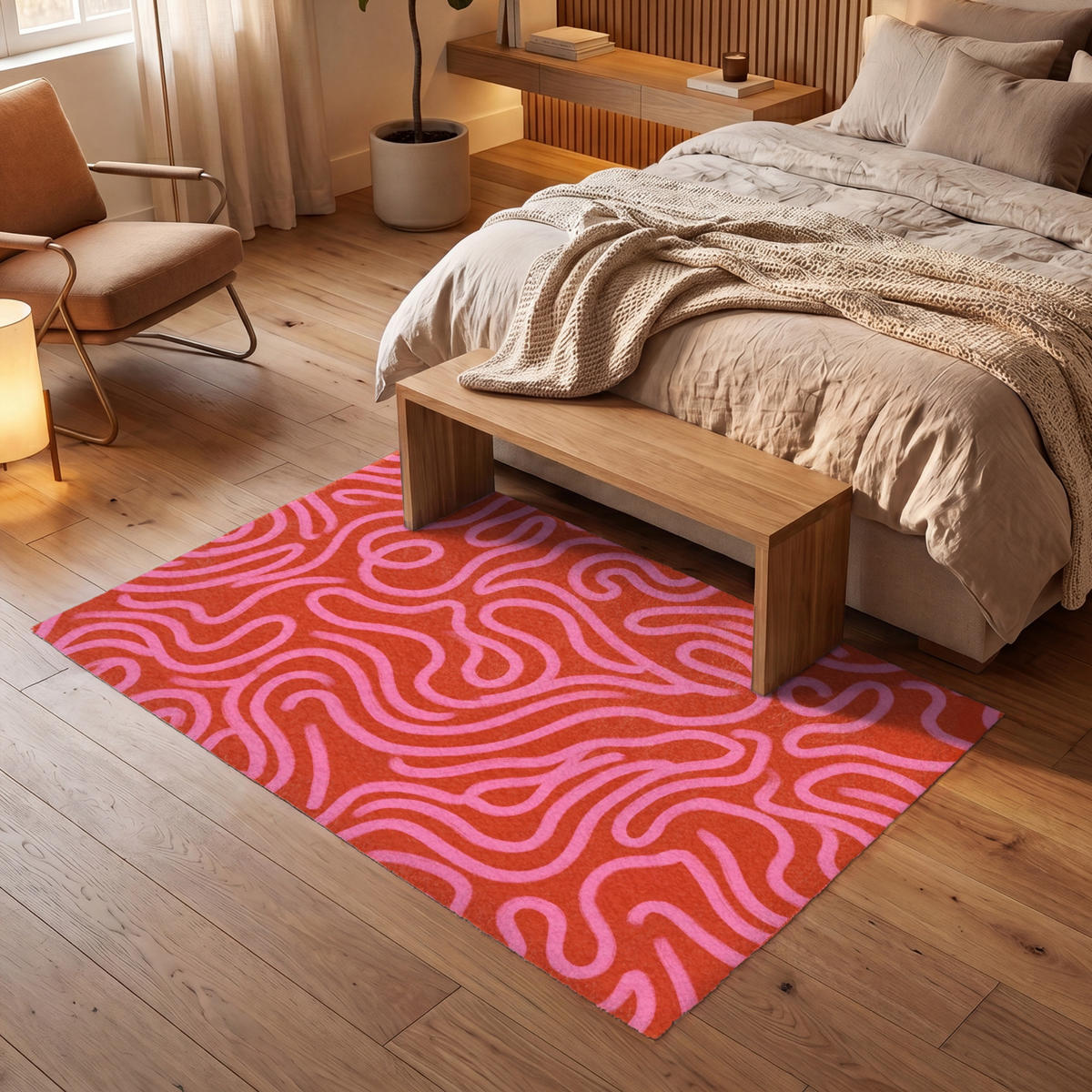 KOBERCE - Ružová - 180x120 cm - červená, textil/plast (180/0.4cm) - OnlyWow