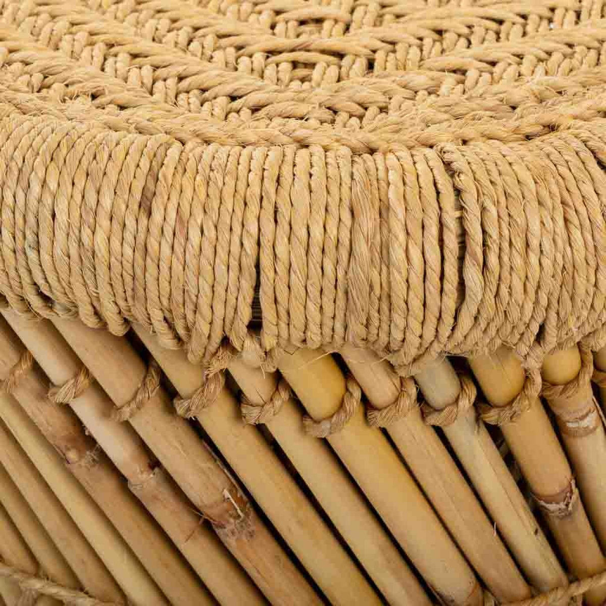 HOCKER aus Bambus und Seil, 2-tlg. - Braun, Naturmaterialien (38/38/38cm) - Wanderlust