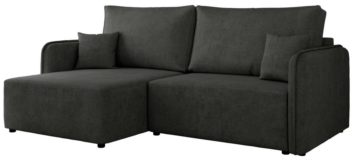 ECKSCHLAFSOFA MESTO L Dunkelgrau Struktur - links - Dunkelgrau/Schwarz, Kunststoff/Textil (227/147cm) - MKS