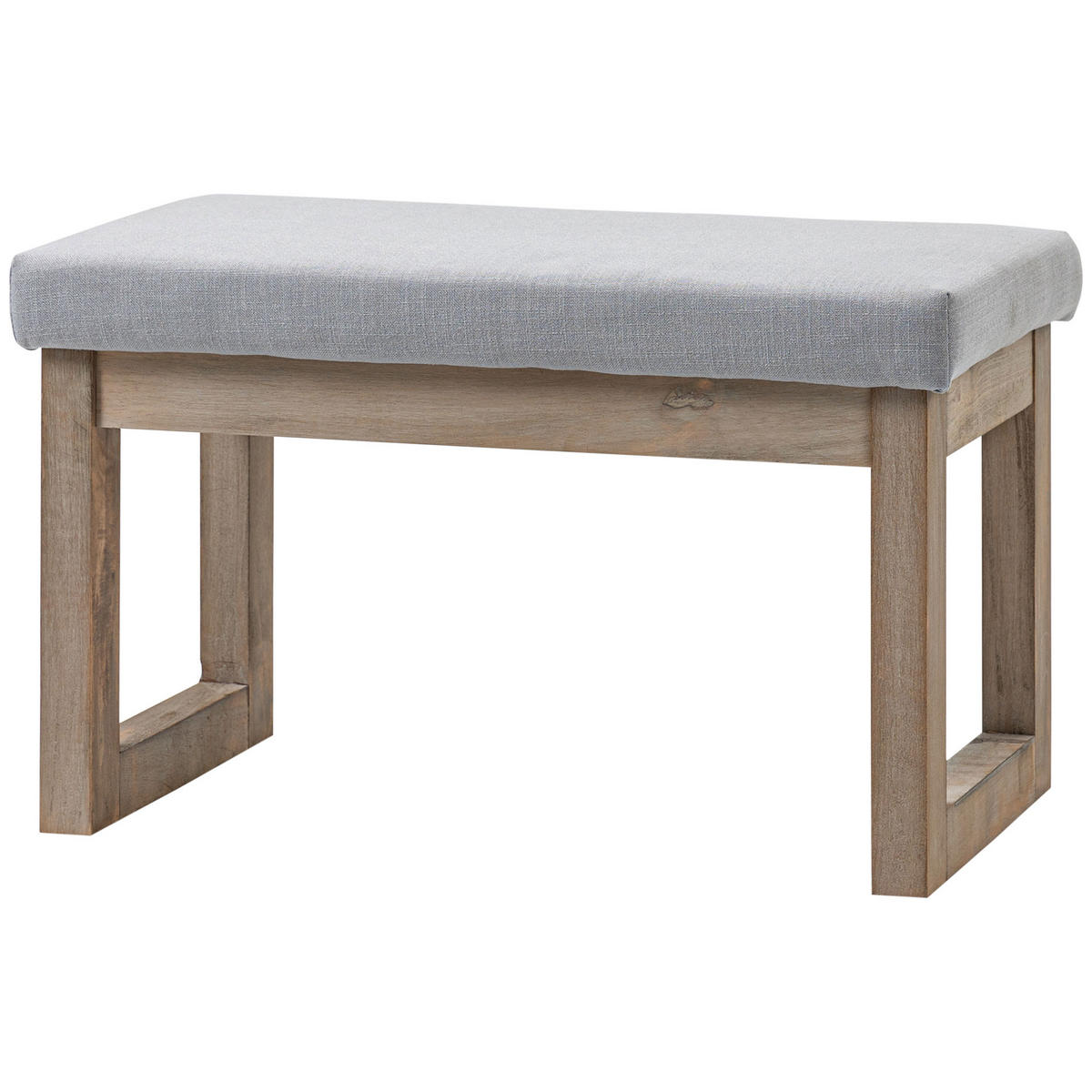FUSSBANK DE-07239 mit Skandi-Design und Leinenimitat Grau/Natur - Grau, Holz/Textil (38/42/68cm) - ComfortXL