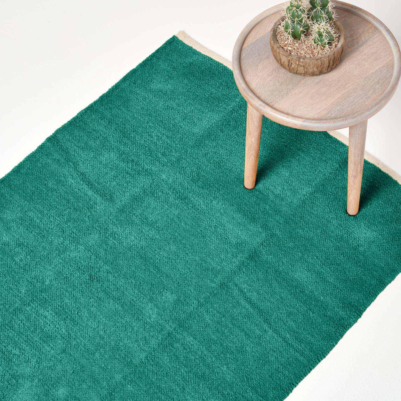 HANDWEBTEPPICH Chenille 110/170 cm - Petrol, Textil (110/170cm) - Homescapes