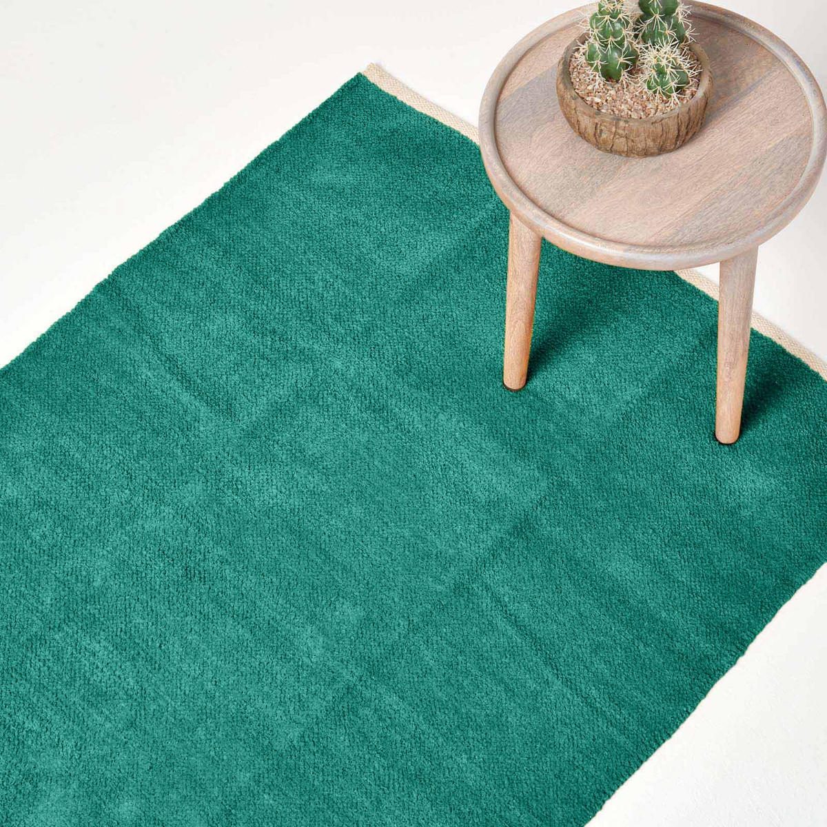HANDWEBTEPPICH Chenille 90/150 cm - Petrol, Textil (90/150cm) - Homescapes