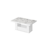 COUCHTISCH rechteckig Marmoroptik - Weiß Hochglanz 120/75/54 cm - Weiß Hochglanz/Weiß, Holzwerkstoff (75/120/54cm) - designimpex
