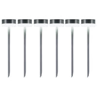 LED AUSSENLEUCHTE Edelstahl Silber 6er Set - Silberfarben, Metall (9/9/39cm)
