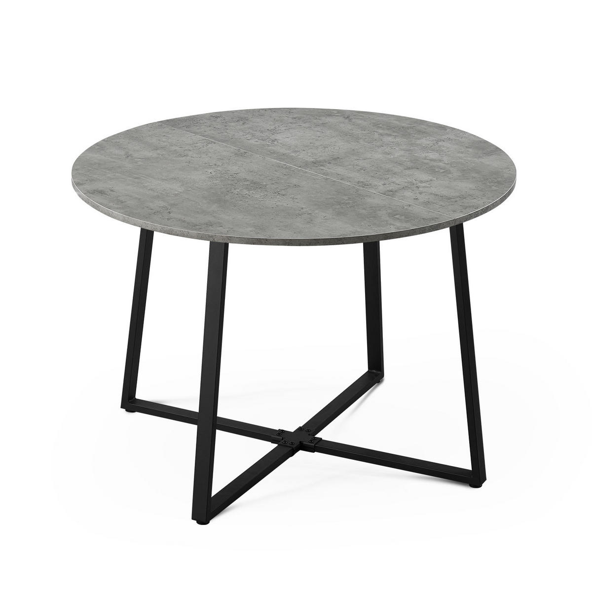 ESSTISCH NOA Beton, 110/110/76 cm - Schwarz/Grau, Holzwerkstoff/Metall (110/110/76cm) - B&D Home