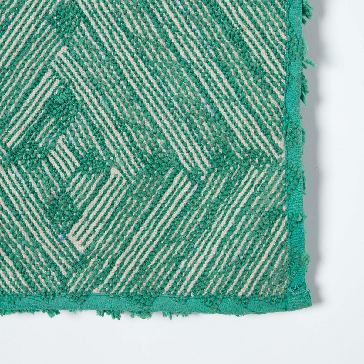 BADEMATTE 50/80 cm Rautenmuster, Hochflor - Grün, Textil (50/80cm) - Homescapes