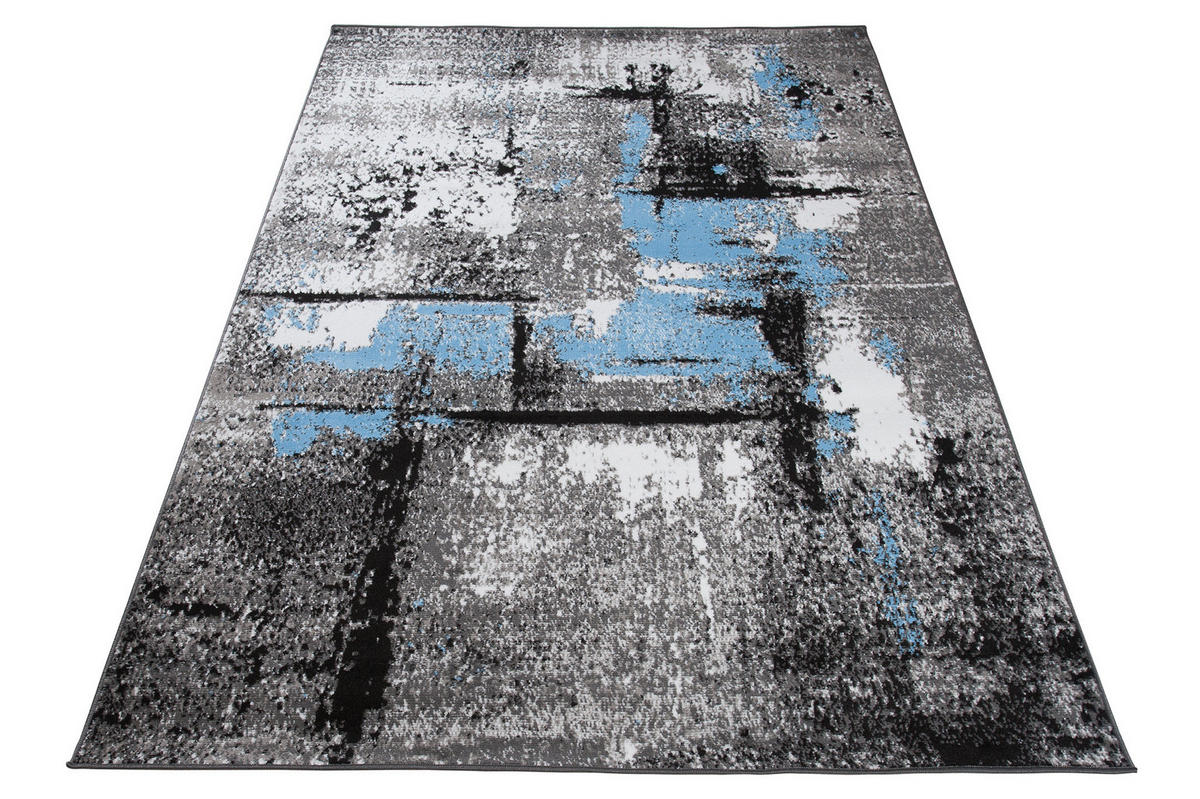 TEPPICH MAYA Blau Meliert Streifen Splash 250/300 cm - Blau, Textil (250/300cm) - Tapiso