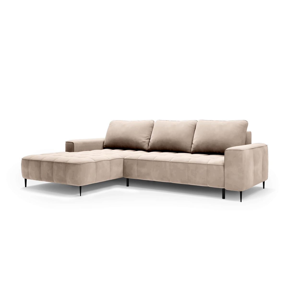 ECKSOFA Francessco Beige - Beige, Textil (280/90/166cm) - Pillovely