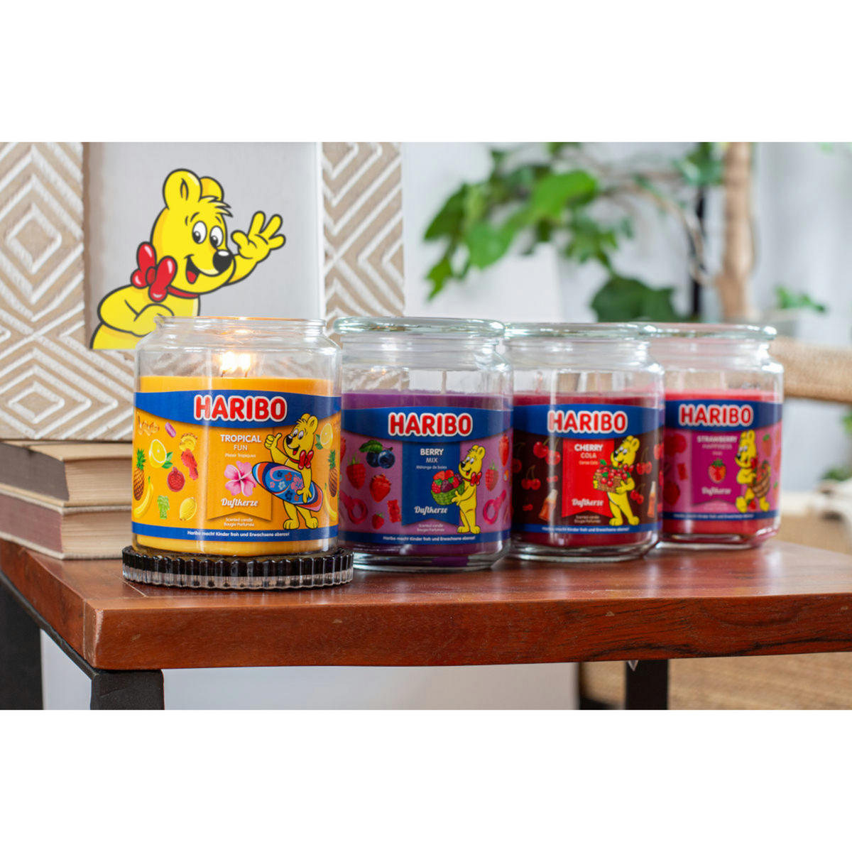 DUFTKERZE Haribo - Lila, Naturmaterialien/Glas (13cm)