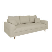 3-SITZER-SOFA Alma Beige Cord - Beige/Braun, Holz/Textil (210/81/93cm) - S-Style Möbel