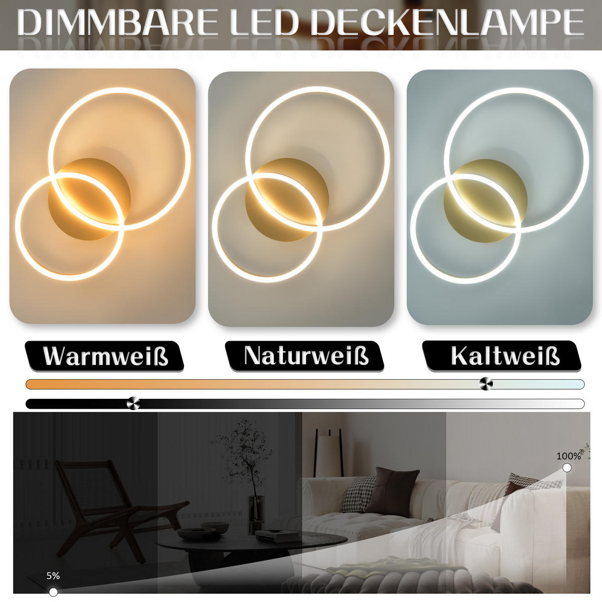 LED-DECKENLEUCHTE Peldar 59.0/40.0/12.0 cm - Goldfarben, Metall (40/59/12cm) - ZMH