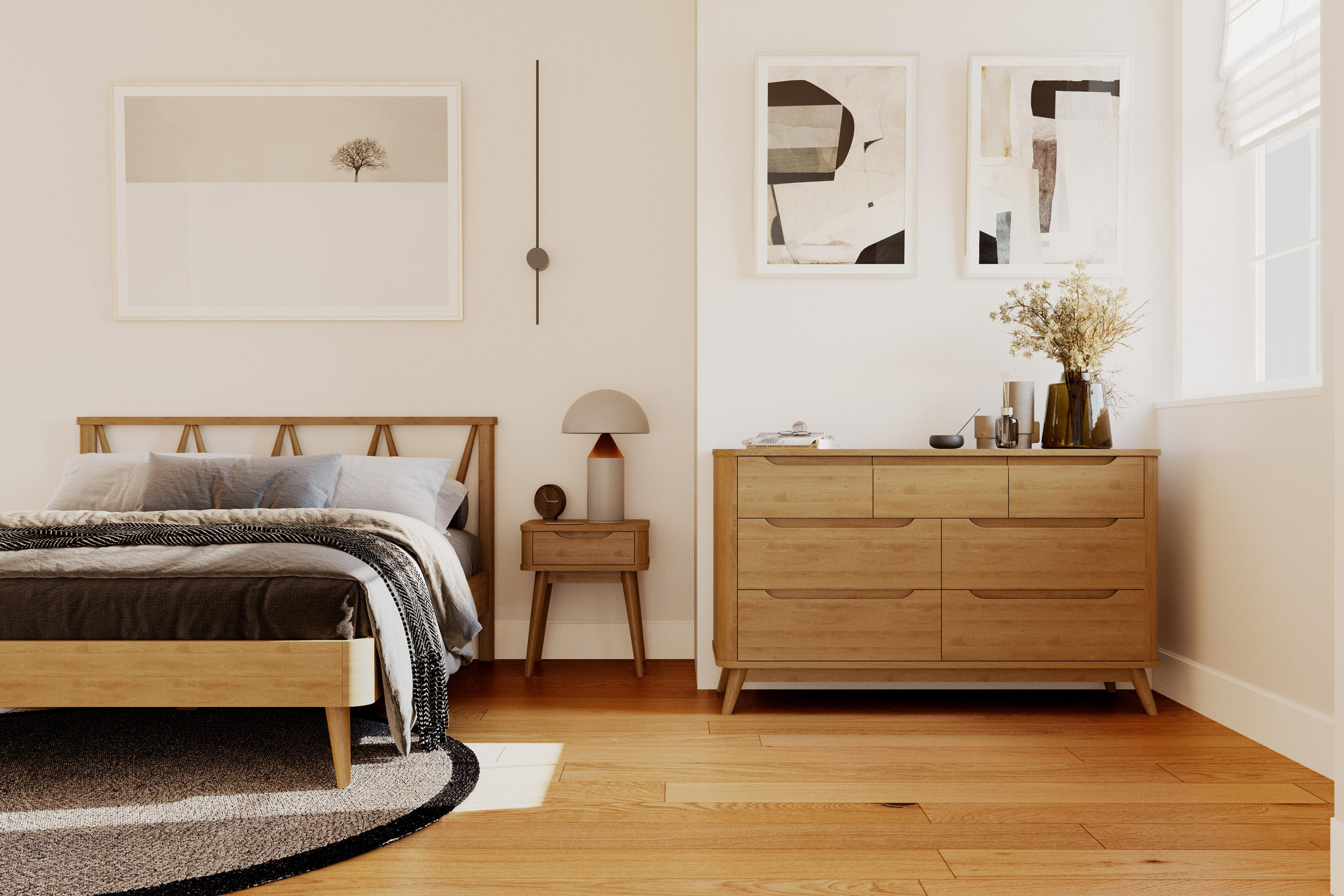 KONSOLE Nora, Natur Massiveiche - Beige, Holz (120/78/45cm) - WOODEK