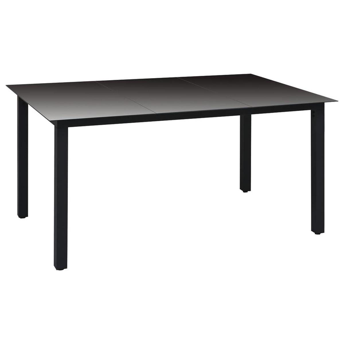 GARTEN-ESSGRUPPE 5-teilig Schwarz - Schwarz, Kunststoff - vidaXL