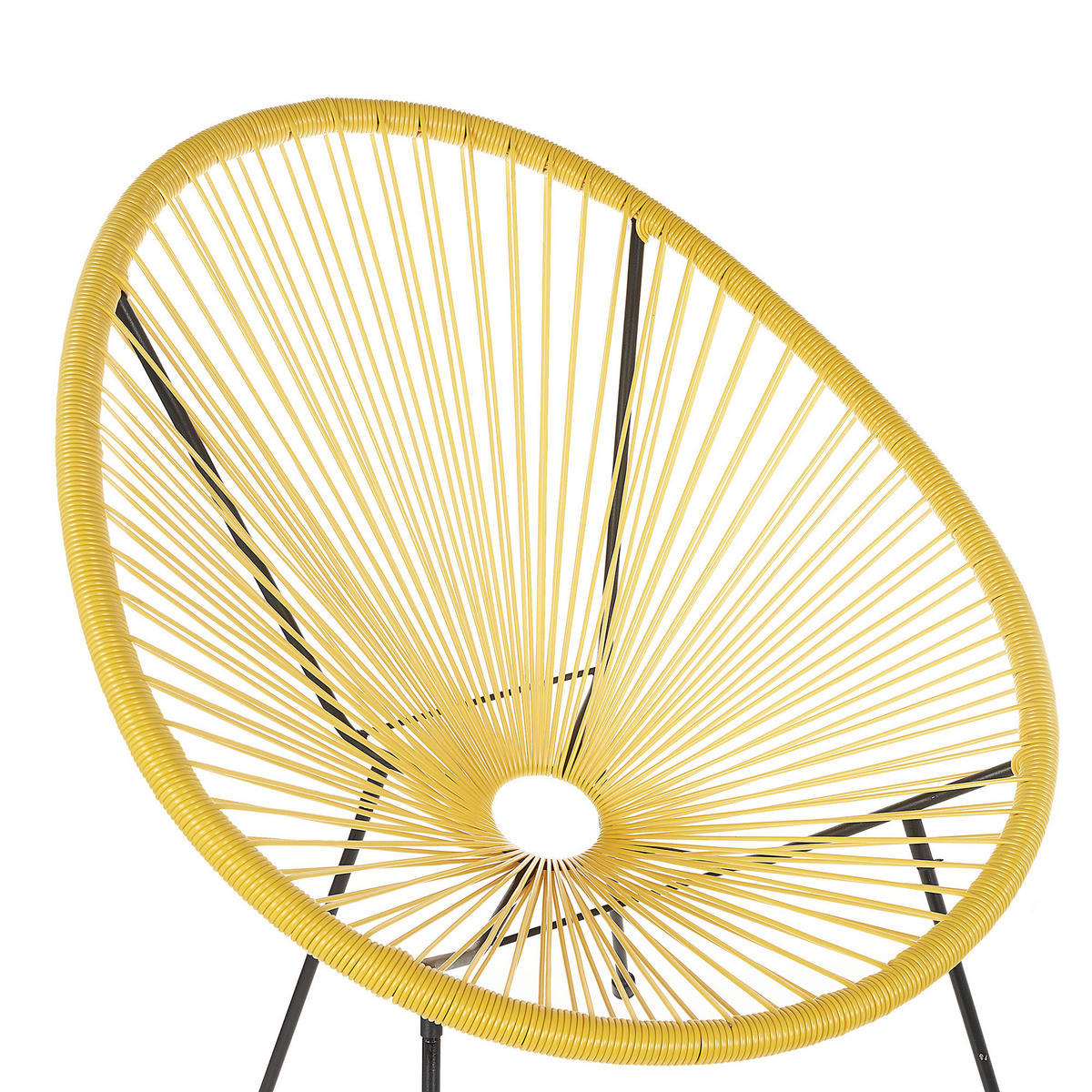 RATTANSTUHL 2er-SET gelb Kunststoff 70 cm Acapulco II - Gelb/Schwarz, Kunststoff (70/87/90cm) - Beliani