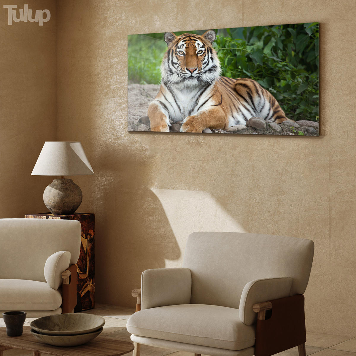 GLASBILD 120x60 cm Sibirisches Tier - Rotbraun, Glas (120/60cm) - TULUP