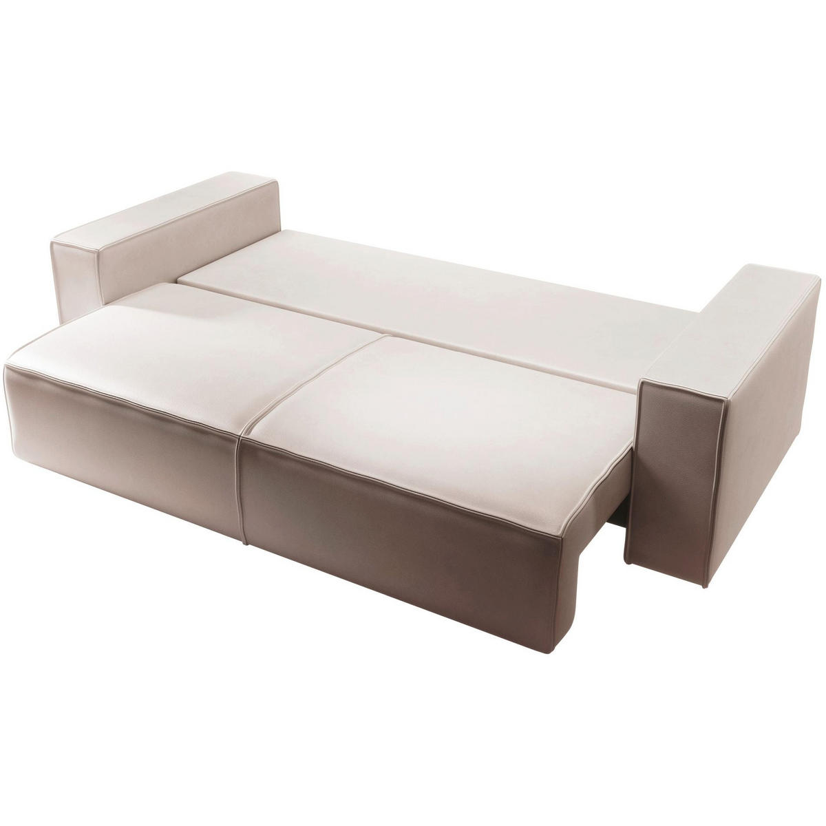 3-MIESTNA rozkladacia pohovka Farese Cuero béžová, umelá koža - čierna/krémová, textil/plast (257/86/102cm) - Selsey