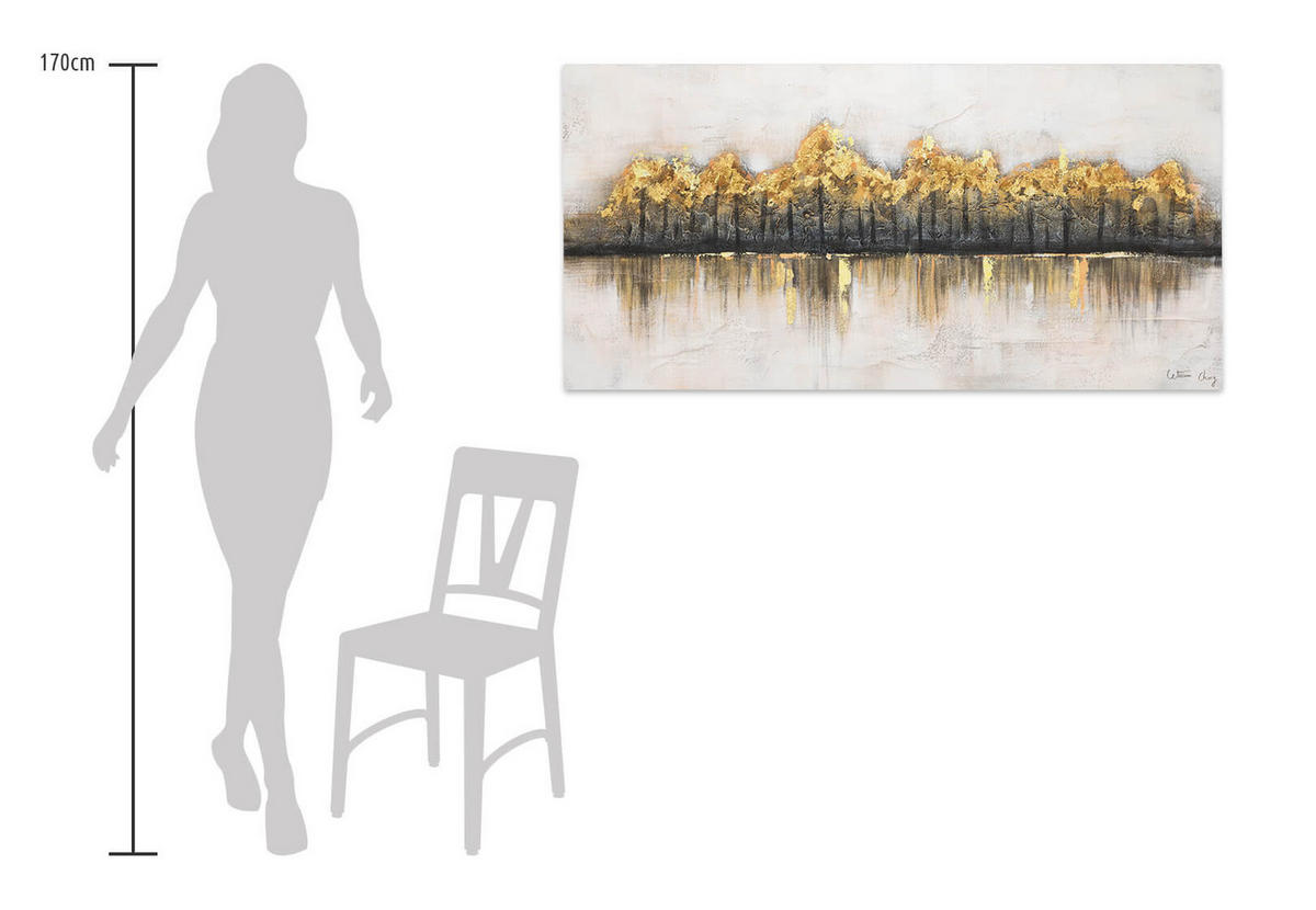 ÖLGEMÄLDE 120/60 cm - Braun, Holz/Textil (120/60cm) - KUNSTLOFT