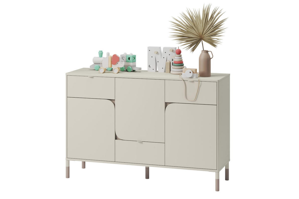 KINDERKOMMODE HARMONY 6 - Kaschmir, Holzwerkstoff (130/87/40cm) - Meblini