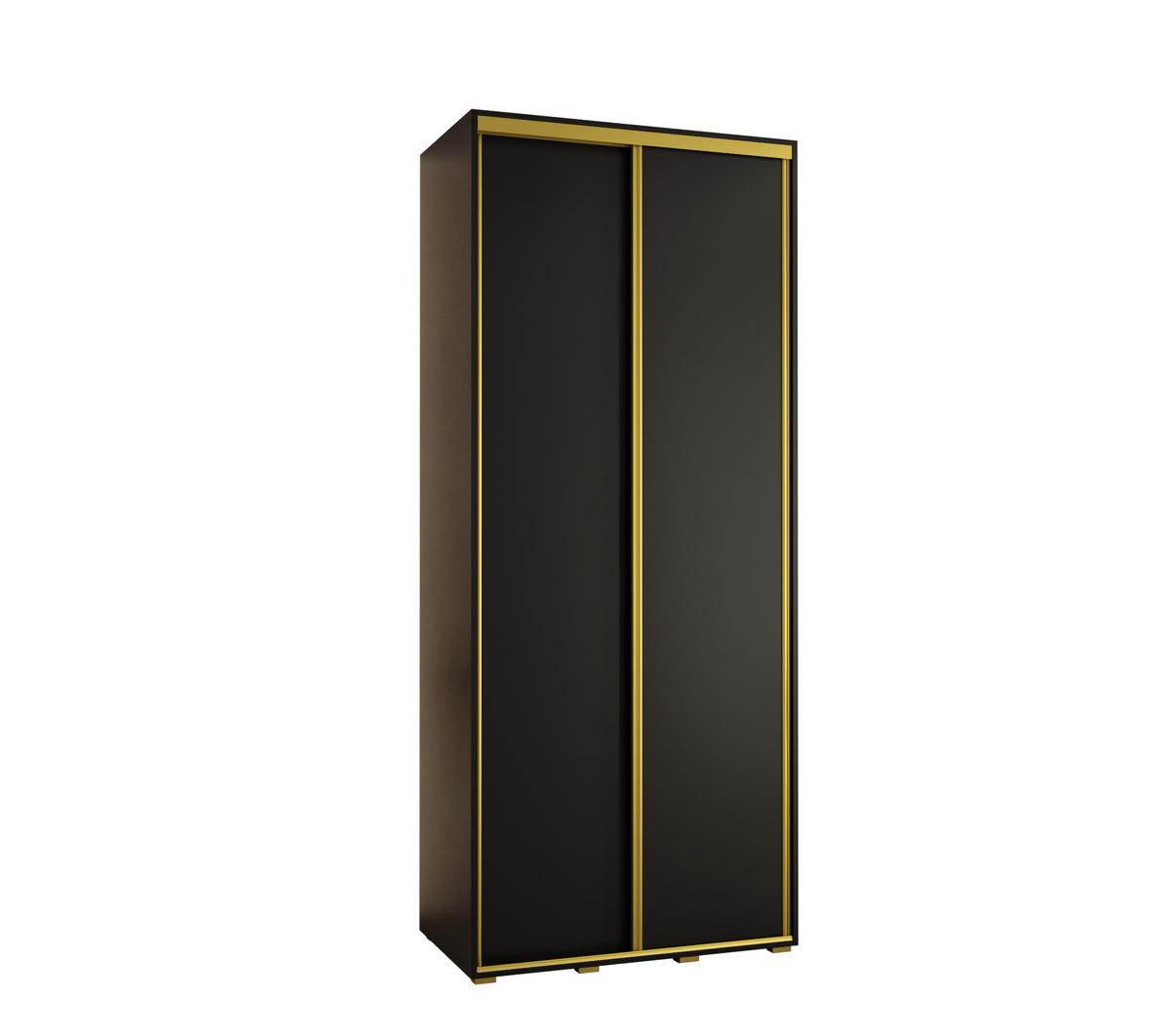 SCHWEBETÜRENSCHRANK 235,2/120/45 2-türig - Goldfarben/Schwarz, Holz/Metall (120/235/45cm) - Abiks Möbel