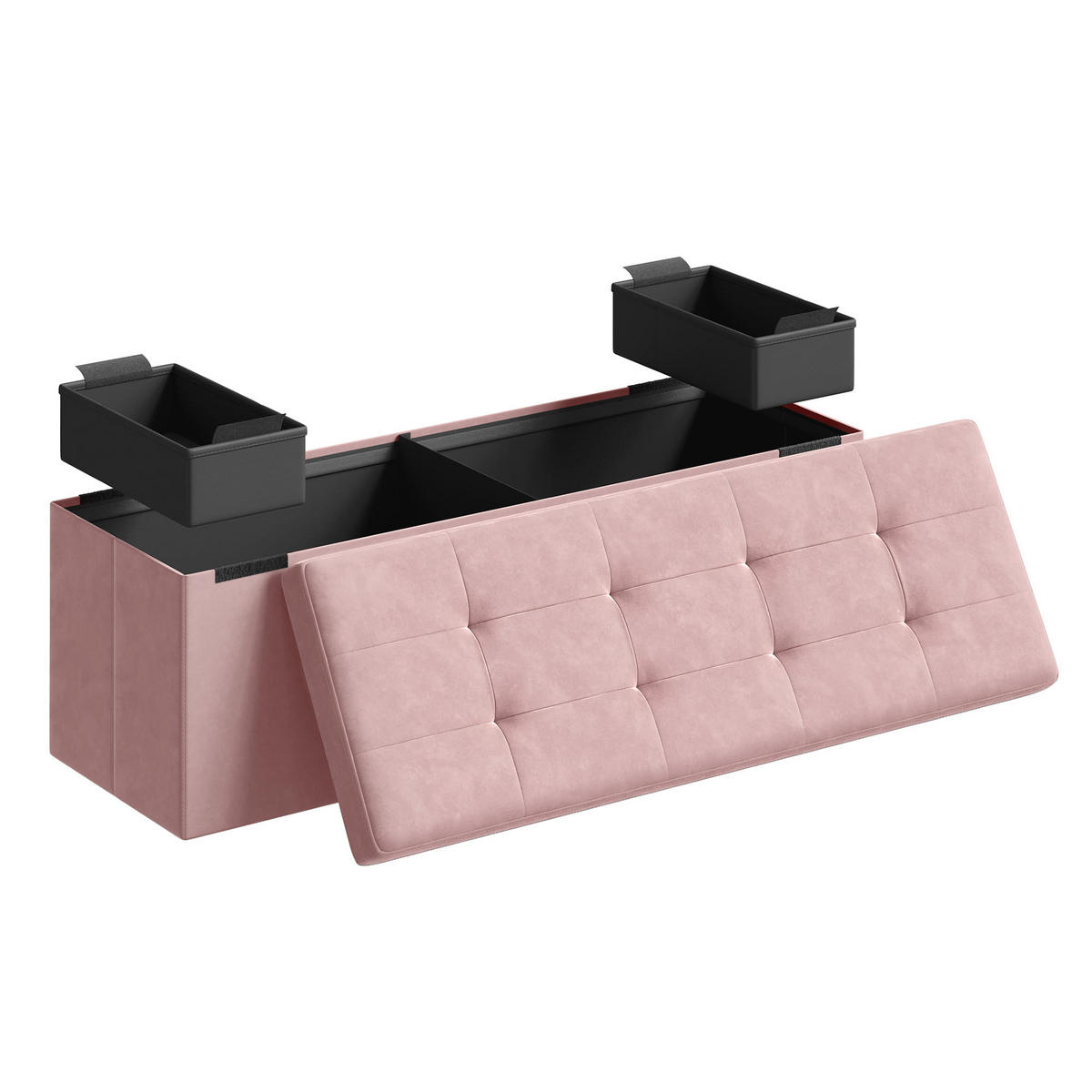 TRUHENBANK Pastellrosa 110x38 cm Klappbar - Hellrosa, Holzwerkstoff (110/38/38cm)