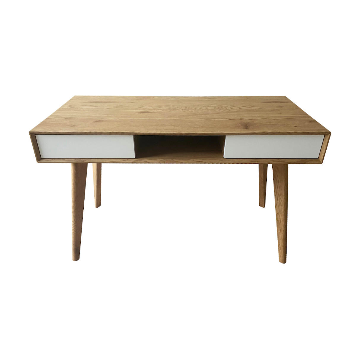 SCHREIBTISCH RETRO in Holzoptik mit Schubladen Hellbraun - Hellbraun, Holz (120/55/75cm) - SVITA