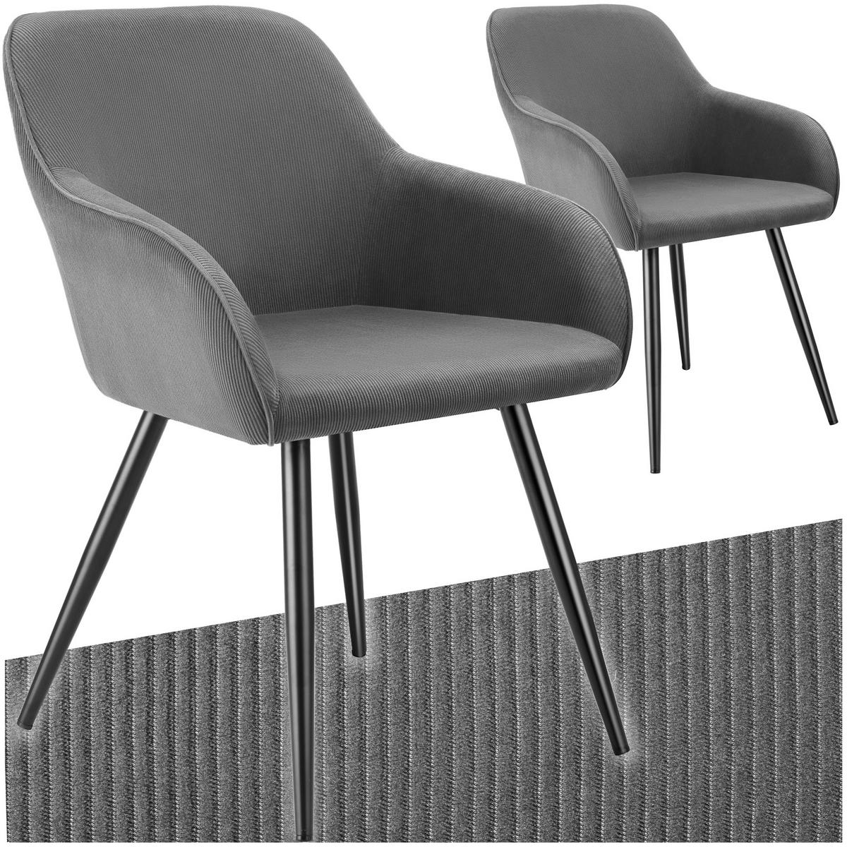 ESSZIMMERSTUHL 1er Set Marilyn 58 x 62 x 82 cm grau/schwarz - Schwarz/Grau, Kunststoff (62/82/58cm) - tectake