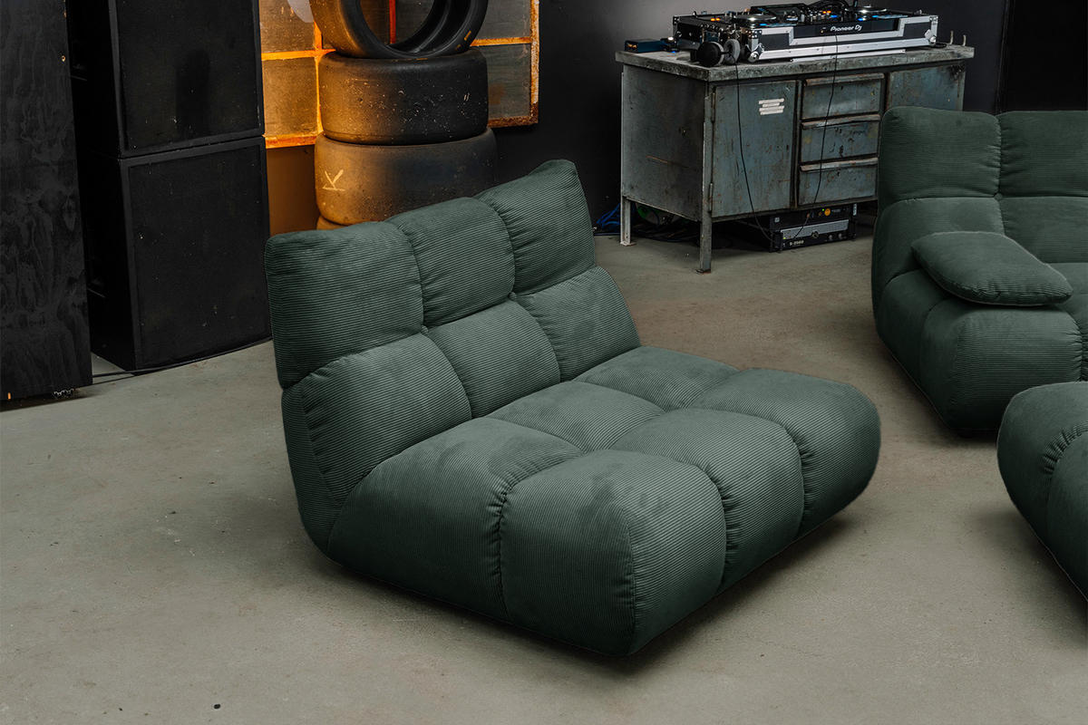 SITZGRUPPE VIVIEN 3ER SET Smaragdgrün Cord - Smaragdgrün, Kunststoff/Textil (359/85/510cm) - KAWOLA