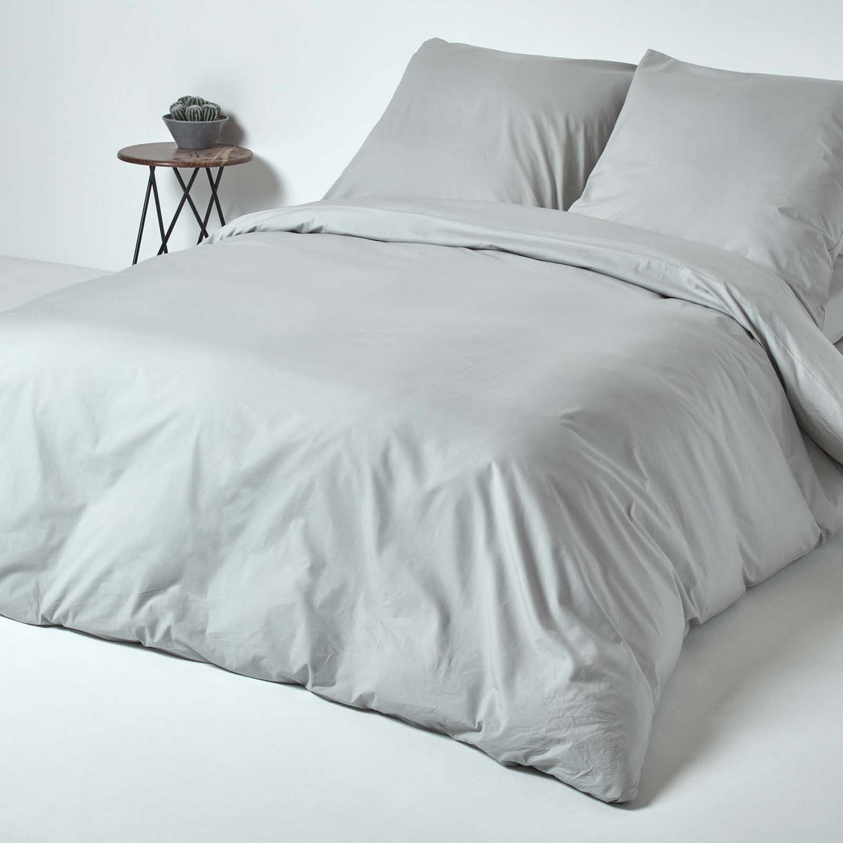 BETTWÄSCHE Perkal Fadendichte 200 - Grau, Textil (155/220cm) - Homescapes